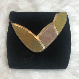 Deena and Ozzy Black Suede Clutch